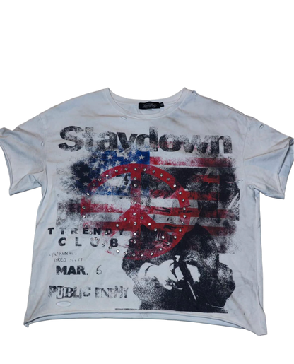 "STAYDOWN" Rhinestone T-shirt