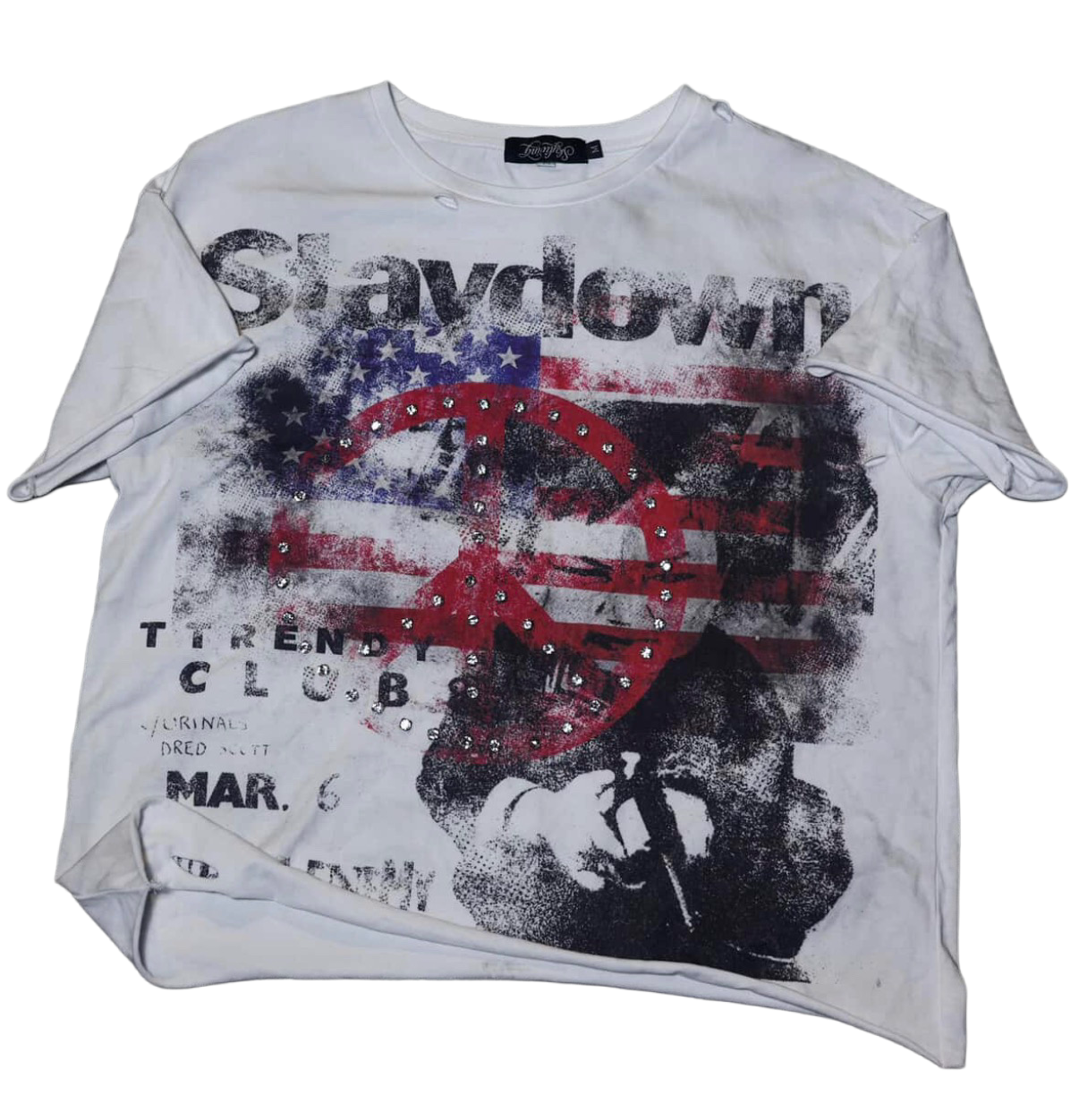 "STAYDOWN" Rhinestone T-shirt