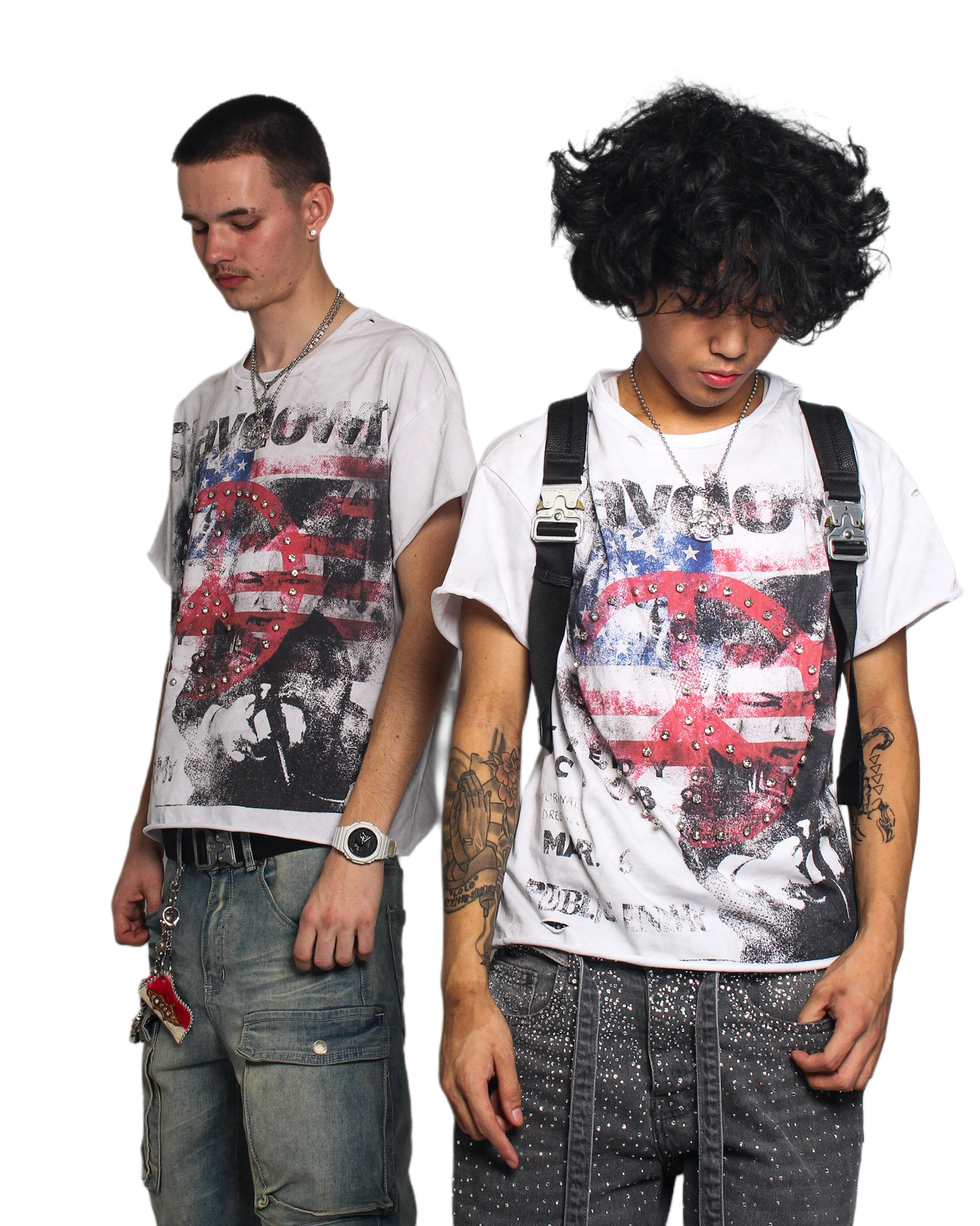 "STAYDOWN" Rhinestone T-shirt